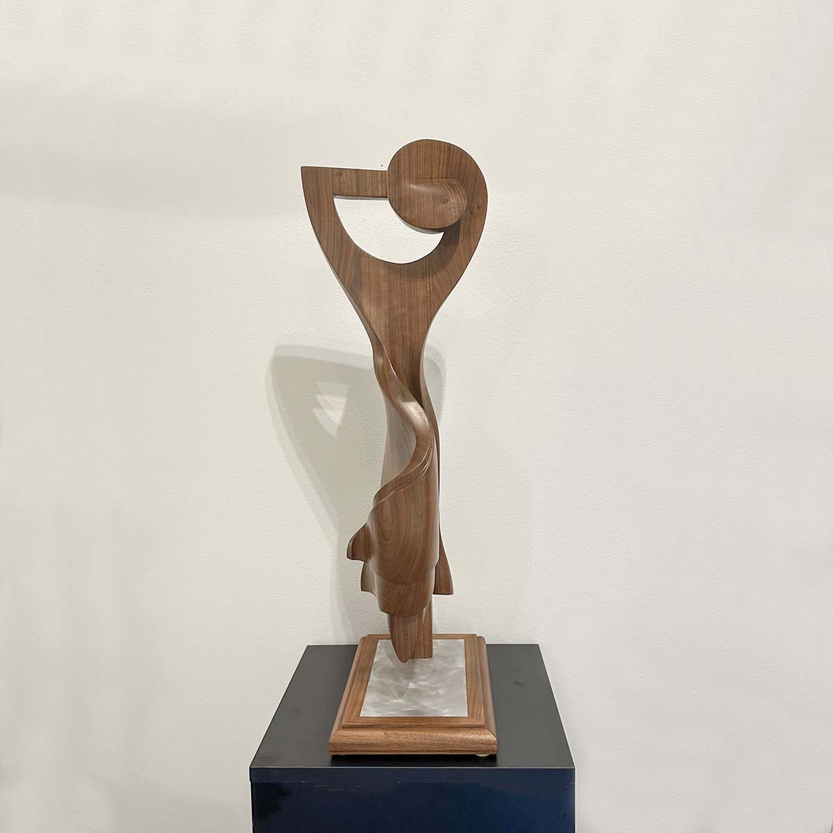 Contemporary Sculpture. Title: In Love with Dance, Black Walnut, 28x12x10 by Canadian sculptor Serge Mozhnevsky.