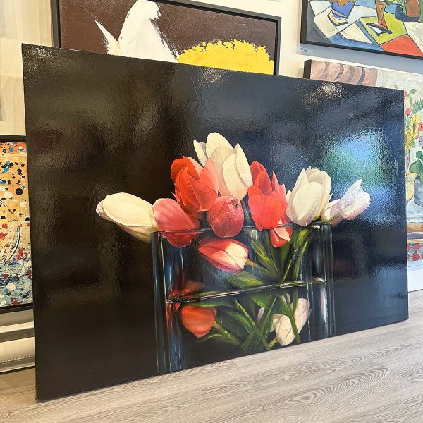 Contemporary art. Title: Tulips, Oil on Canvas, 40x60 in by Canadian artist Alexander Sheversky.