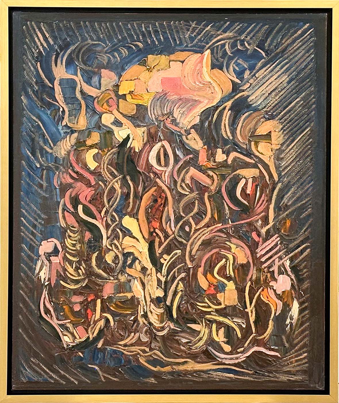 Abstract Art. Title: Medusa Revival, Oil on Canvas, 24x20 in, Framed by Canadian artist Franz H. Schmidt.
