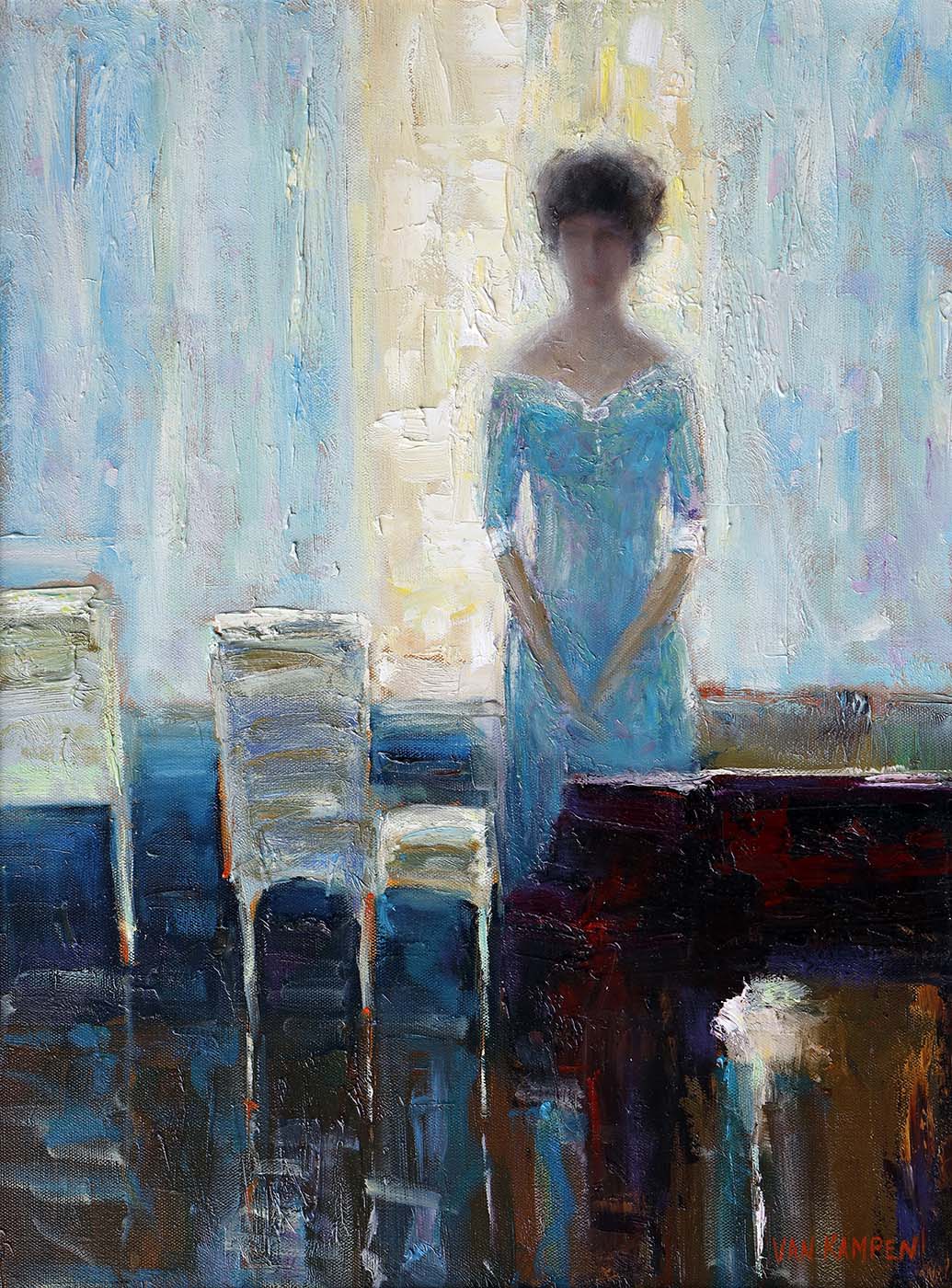 Contemporary art. Title: After the Gala, Oil on Canvas, 24x18 in by Canadian artist Katherine van Kampen.