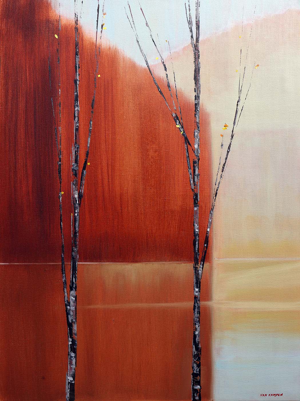 Contemporary art. Title: Autumn Glory, Oil on Canvas, 31.5x24 in by Canadian artist Katherine van Kampen.