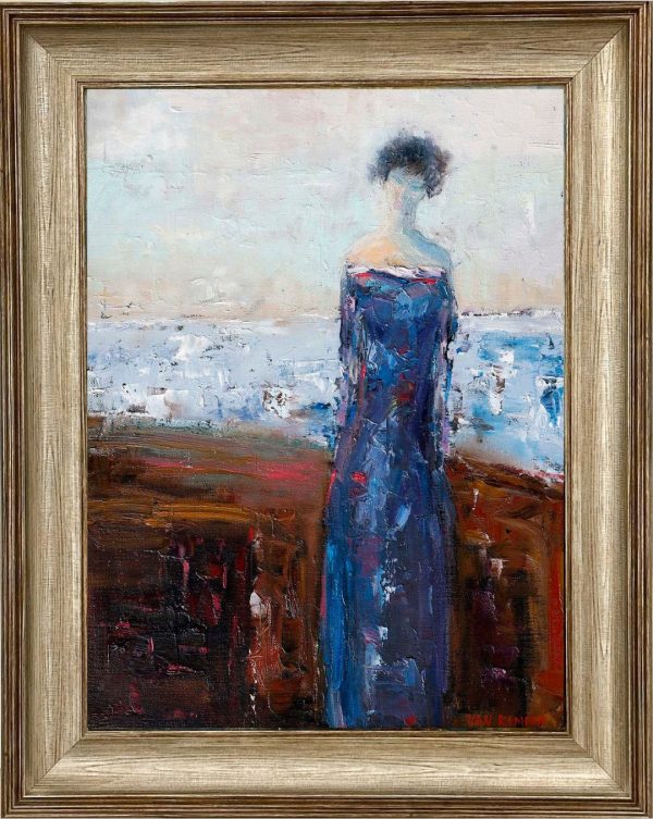 Contemporary art. Title: Serenity by the Sea, Oil on Canvas, 24x18 in by Canadian artist Katherine van Kampen.