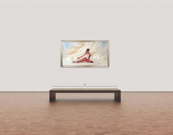 Contemporary art. Title: White Swan, Oil on Canvas, 40x72 in, Framed by Canadian artist Alexander Sheversky.