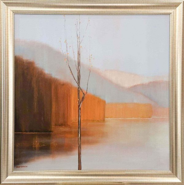 Contemporary art. Title: Autumn Splendor Ⅰ, Oil on Canvas, 30 x 30 in, Framed by Canadian artist Katherine van Kampen.