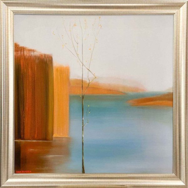 Contemporary art. Title: Journey to Peace Ⅰ- Oil on Canvas-30 x 30 in, Framed by Canadian artist Katherine van Kampen.