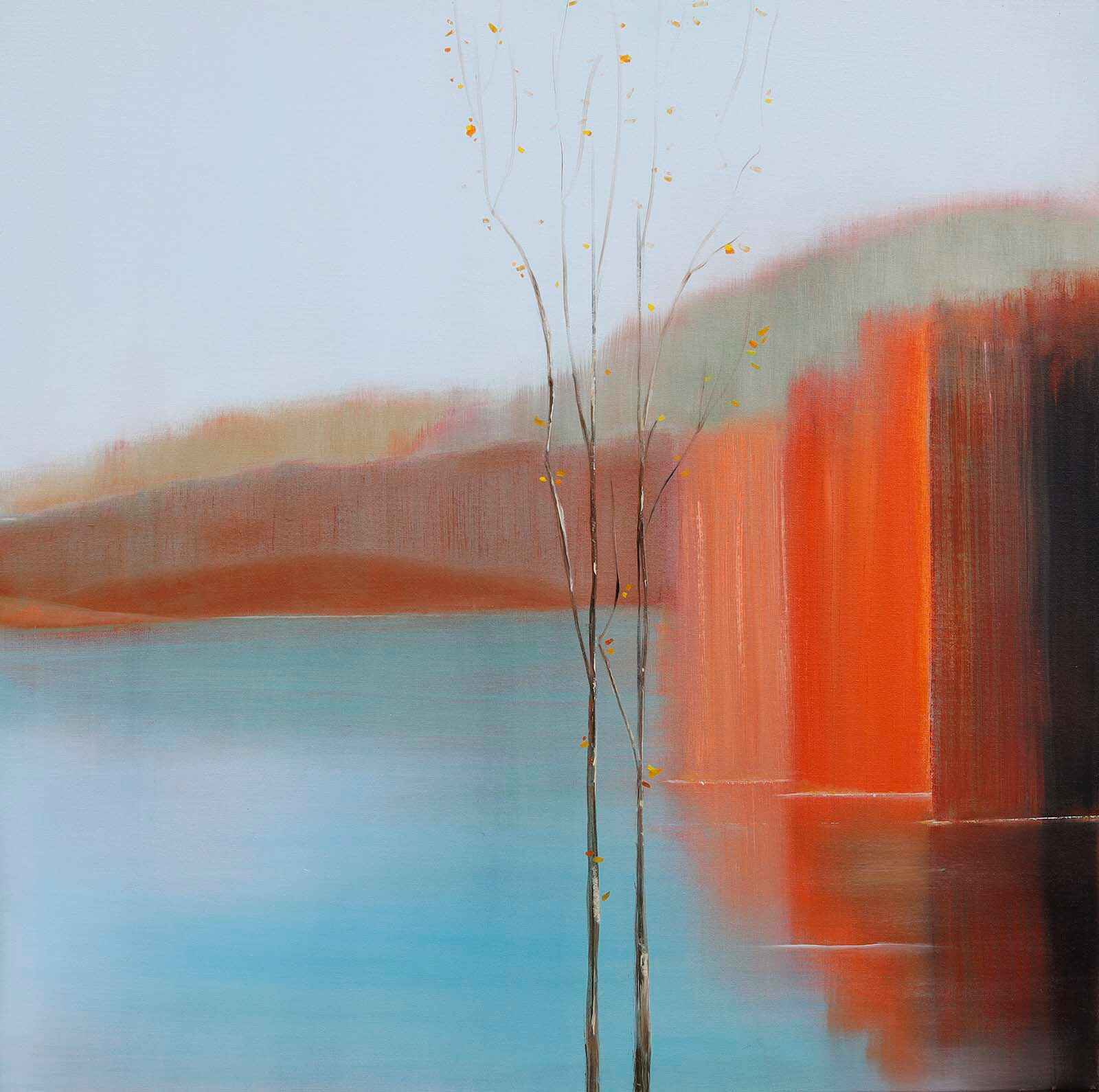 Contemporary art. Title: Journey to Peace Ⅱ, Oil on Canvas, 30 x 30 in by Canadian artist Katherine van Kampen.