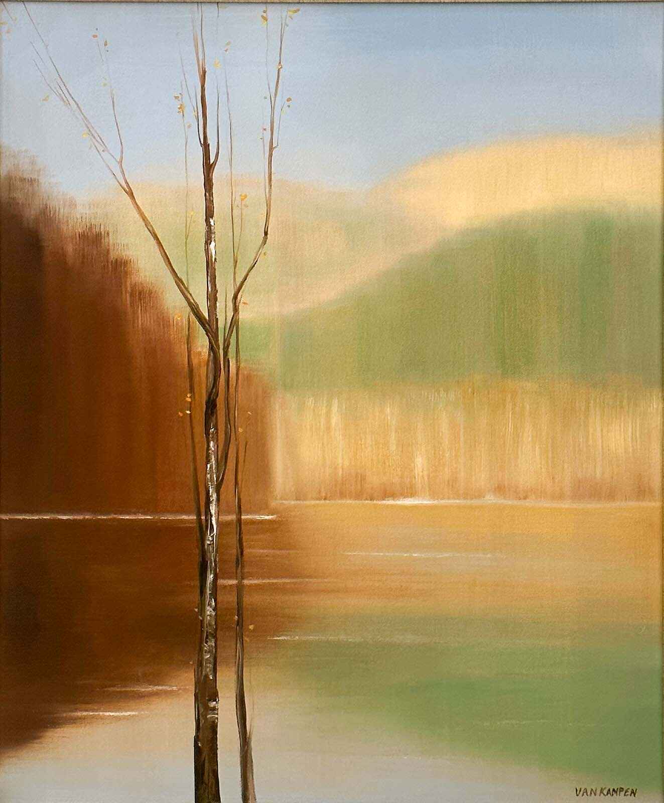 Contemporary art. Title: Silent Reflection, Oil on Canvas, 24x20 in by Canadian artist Katherine van Kampen.