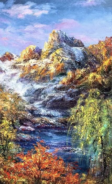 Cecilia Aisin-Gioro-The Mountain are not Far Away-Oil on Canvas-70 x 60 in