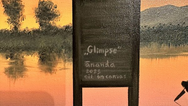 Contemporary Landscape Art. Title: Glimpse, Oil on Canvas, 16 x 40 in by Canadian Artist Ananda Dhama.