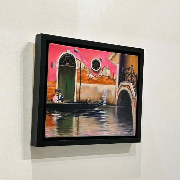 Contemporary Art. Title: Venice Sightseeing, Oil on Canvas, 9.5 x 12 in by Canadian Artist Kamiar Gajoum.