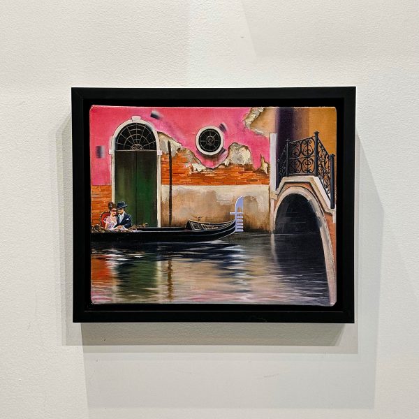 Contemporary Art. Title: Venice Sightseeing, Oil on Canvas, 9.5 x 12 in by Canadian Artist Kamiar Gajoum.