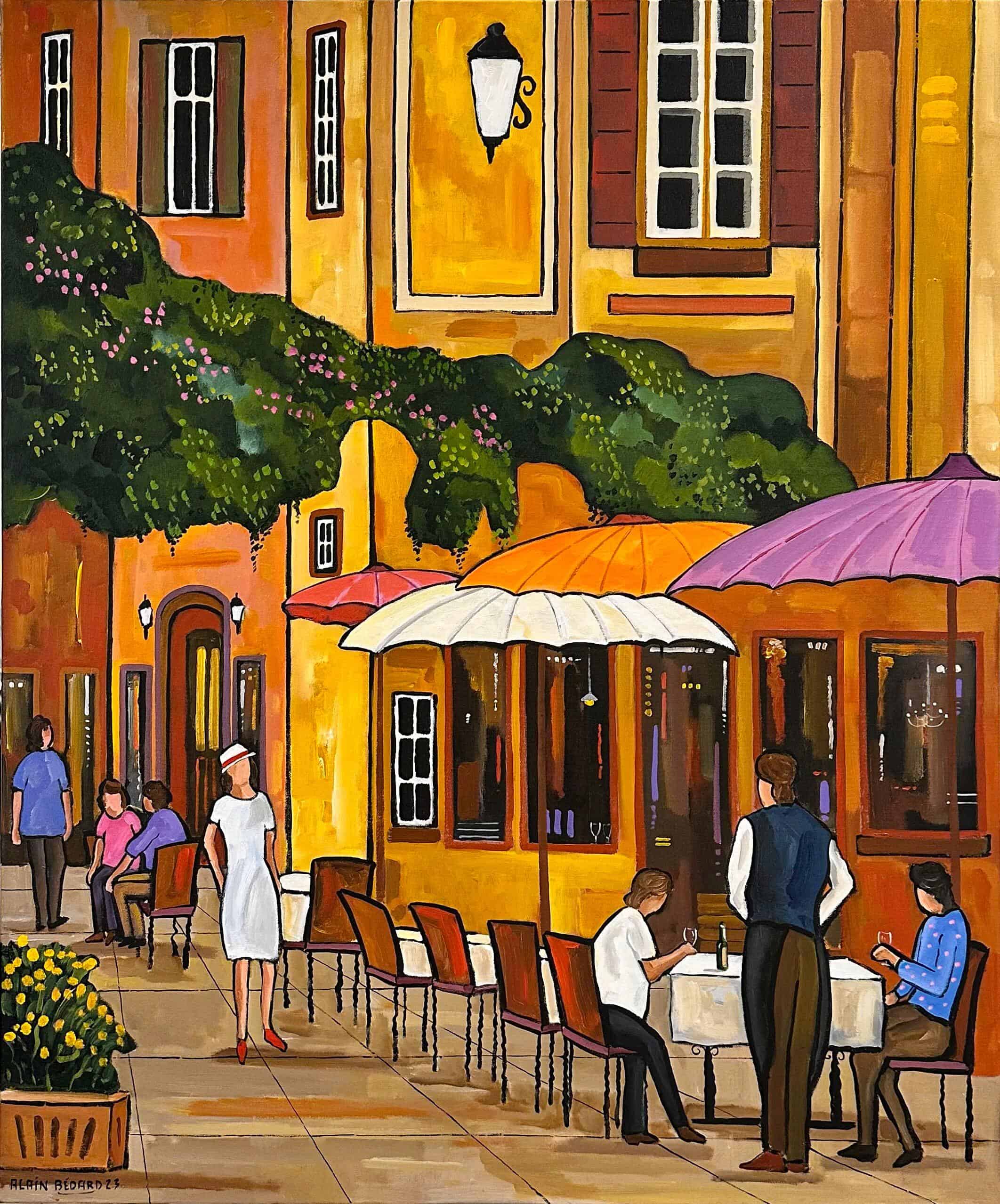 Contemporary Art. Title: Se Perdre À Nice, Acrylic on Canvas, 36 x 30 in by Canadian Artist Alain Bédard.