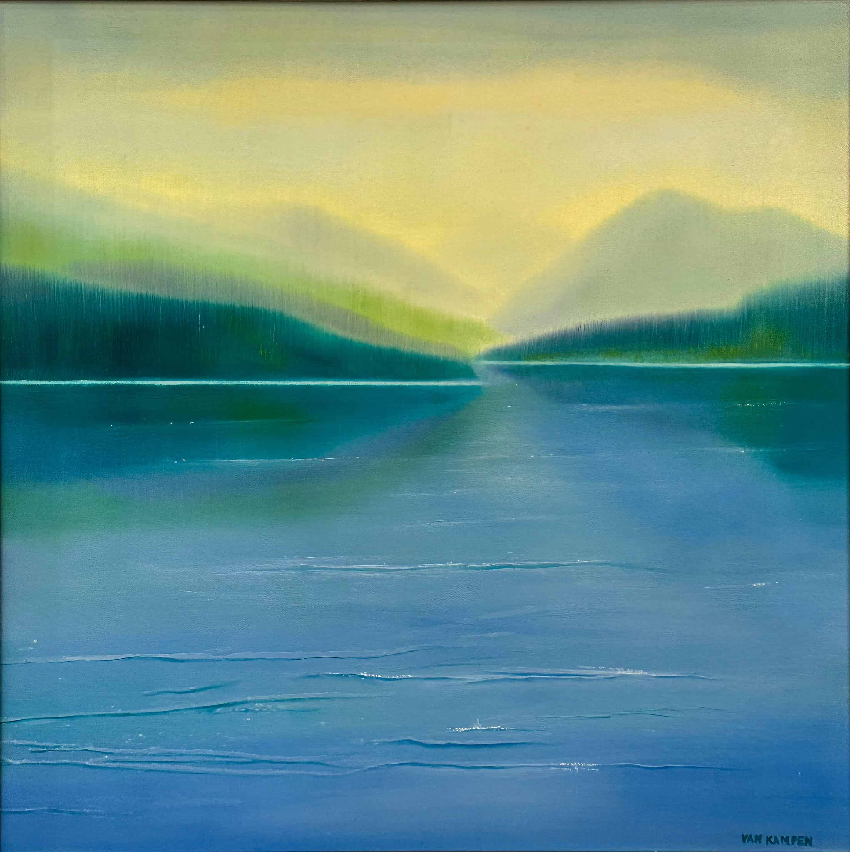 Contemporary Art. Title: Morning Calm, Oil on Canvas, 30 x 30 in by Canadian artist Katherine van Kampen.
