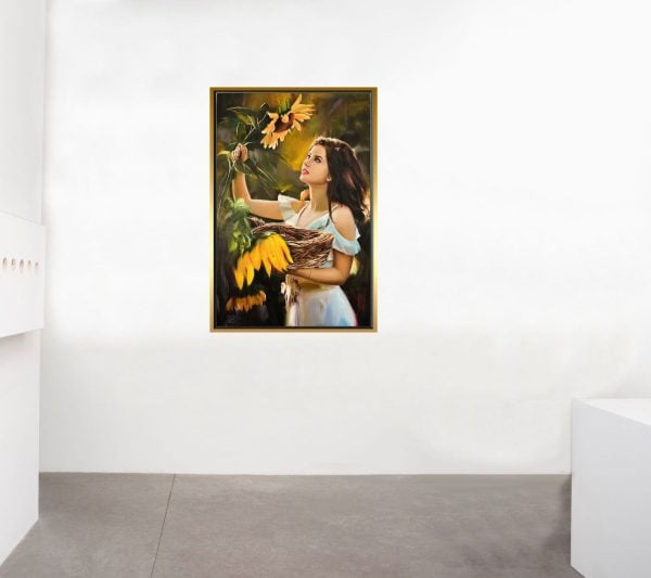 Leila Alaei-I Love Sunflowers-Oil on Canvas-47 x 32 in-Installation view