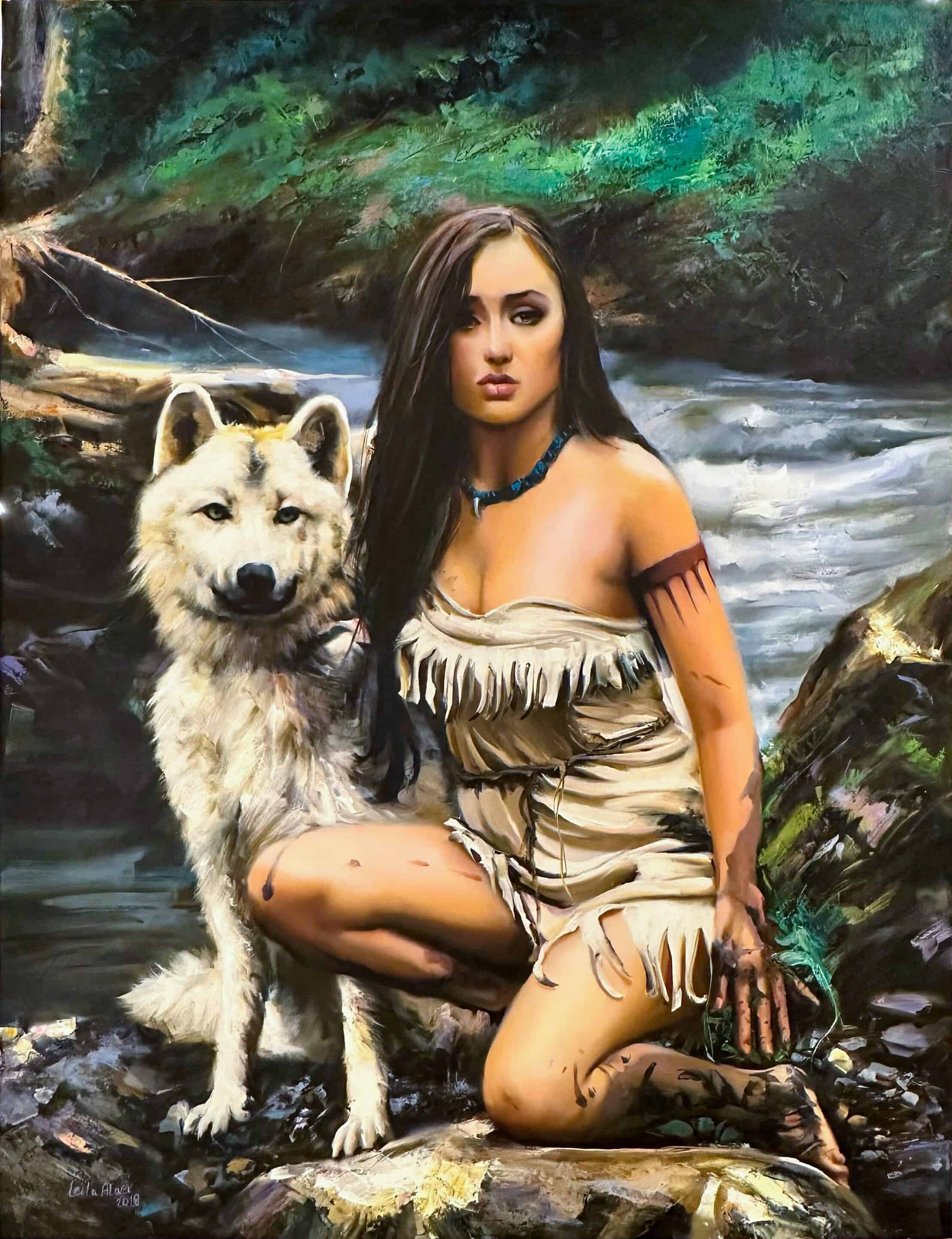Contemporary Art. Title: The Warrior, Oil on Canvas, 51 x 40 in by Canadian Artist Leila Alaei.