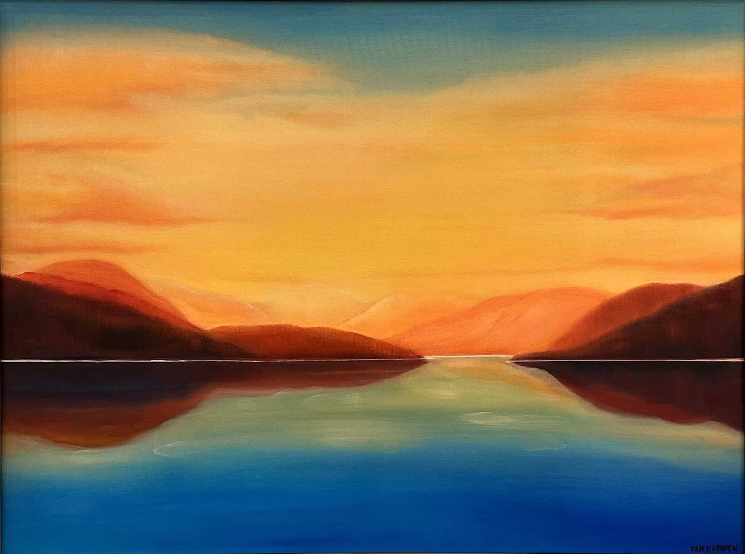 Contemporary Art. Title: Bright Hope for Tomorrow, Oil on Canvas, 30 x 40 in by Canadian artist Katherine van Kampen.