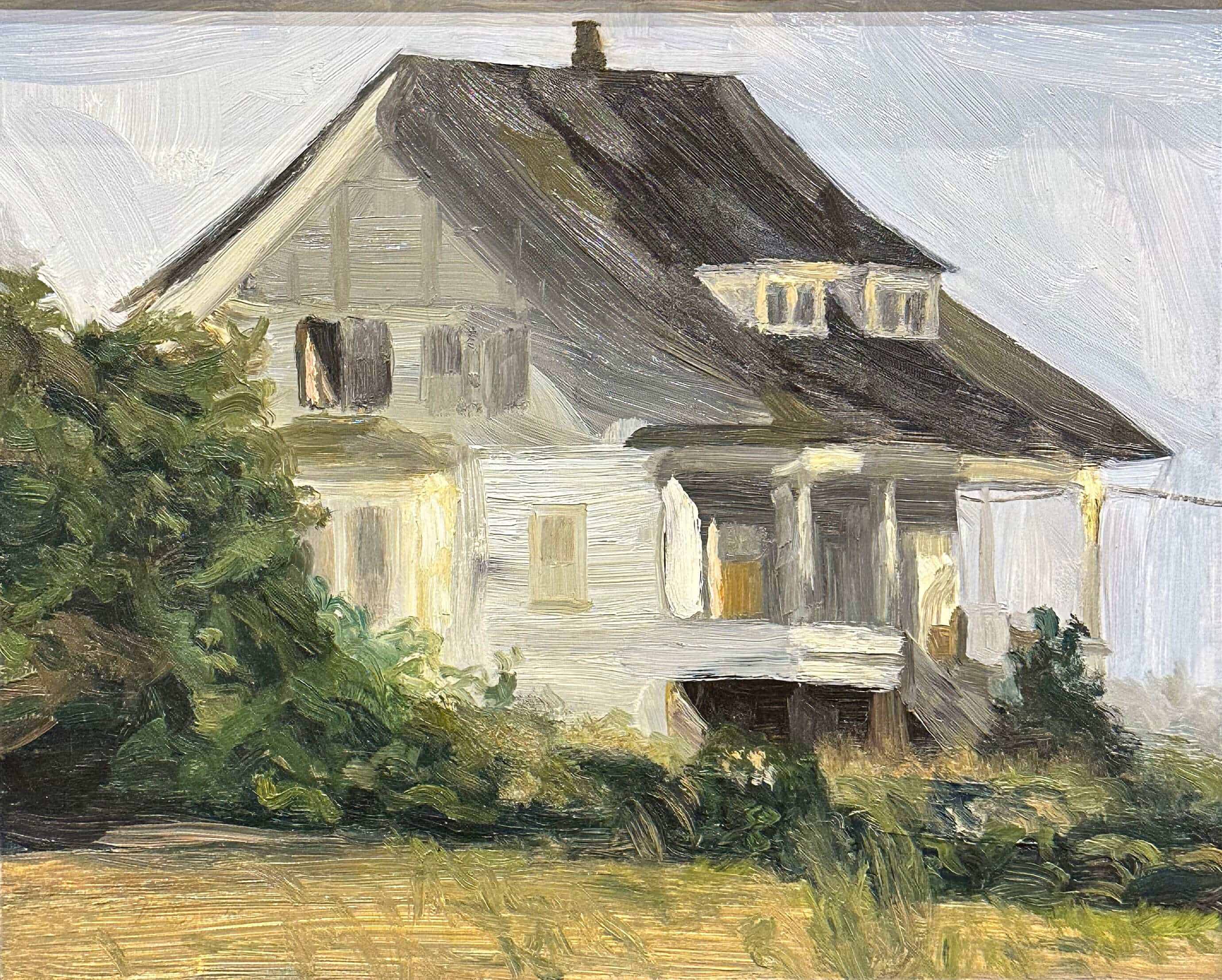 Contemporary art. Title: Abandoned House, Oil on Wood, 9 x 11 in by Canadian artist Paul Chizik.