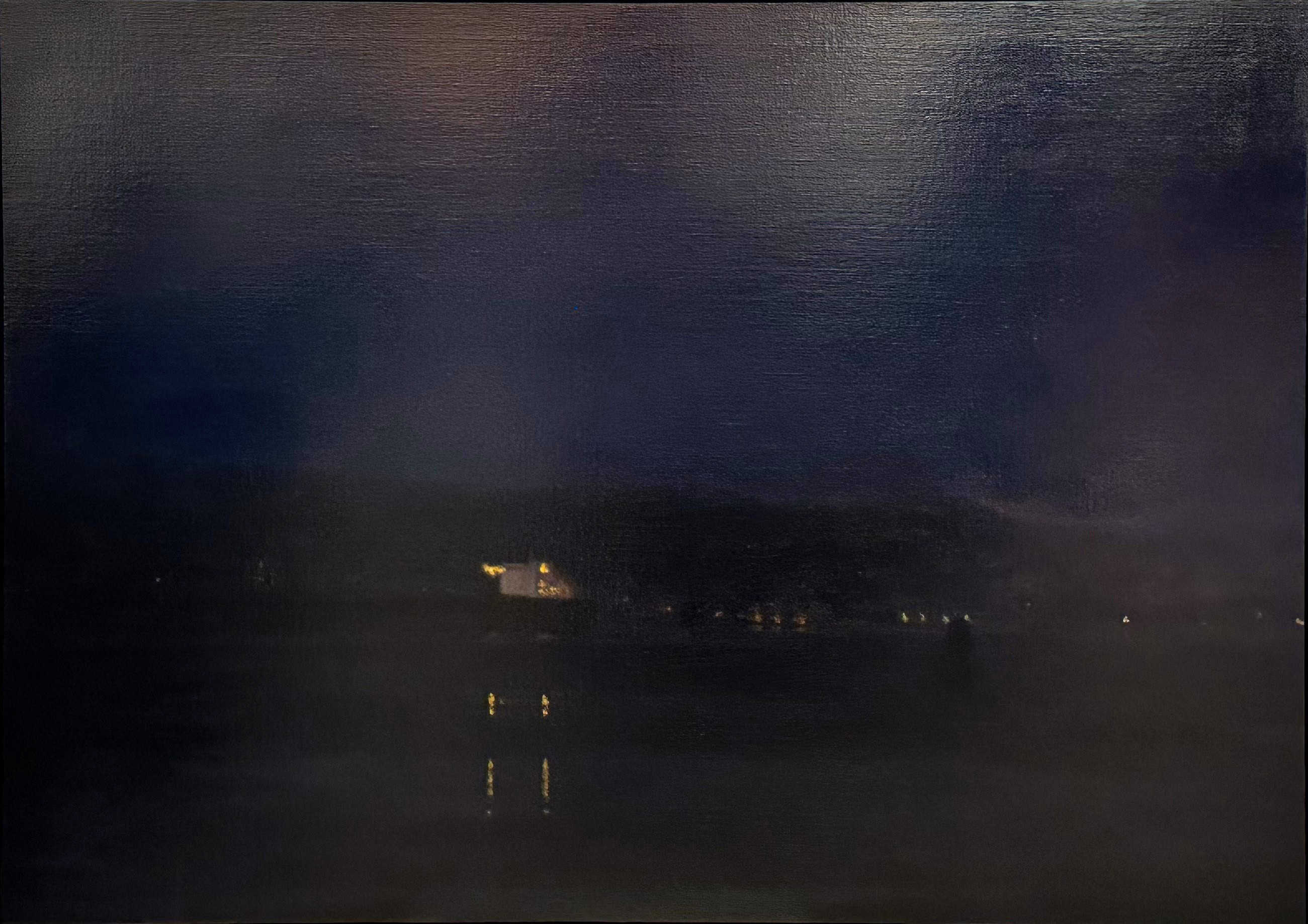 Contemporary art. Title: Nocturne In Blue, Oil on Canvas, 30 x 42 in by Canadian artist Paul Chizik.