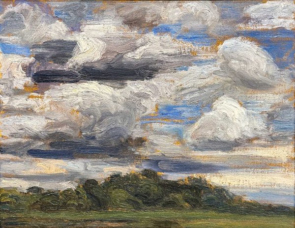 Contemporary art. Title: Westerly Clouds Iona, Oil on Canvas, 11 x 14 in by Canadian artist Paul Chizik.