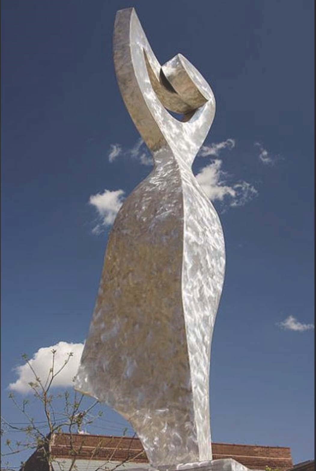 Public Sculpture. Title: In Love with the Wind, Outdoor Sculpture, Aluminum, 90x30x30 in by Canadian sculptor Serge Mozhnevsky.