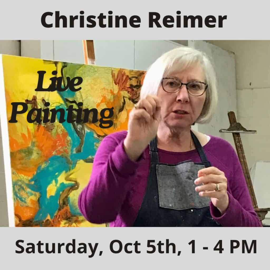 Abstract artist Christine Reimer Live Painting-Oct 5- 2024