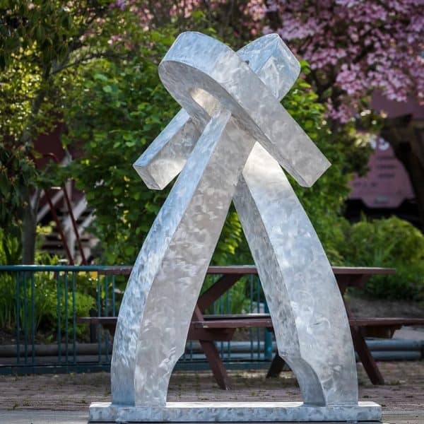 Public Sculpture. Title: Contradiction, Outdoor Sculpture, Aluminum, 72x55x36 in by Canadian sculptor Serge Mozhnevsky.