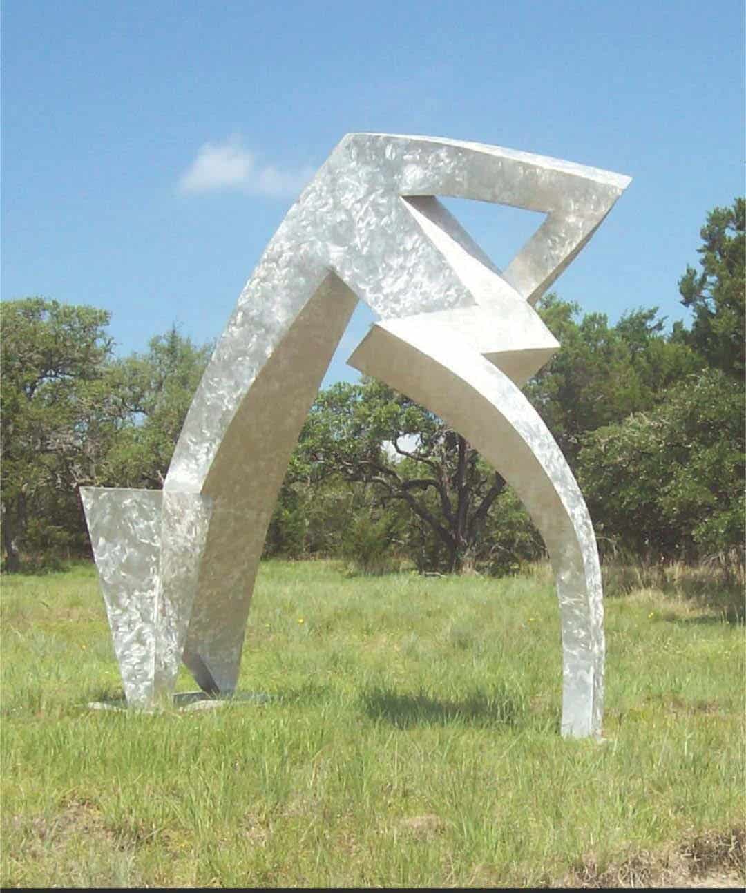 Public Sculpture. Title: Echo, Outdoor Sculpture, Aluminum, 120x120x48 in by Canadian sculptor Serge Mozhnevsky.