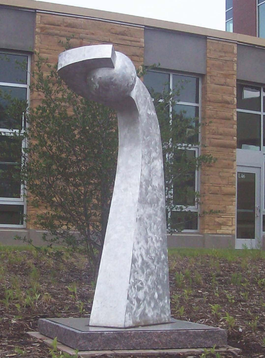 Abstract Public Sculpture. Title: Expectation, Aluminum, H 7 ft by Canadian sculptor Serge Mozhnevsky.