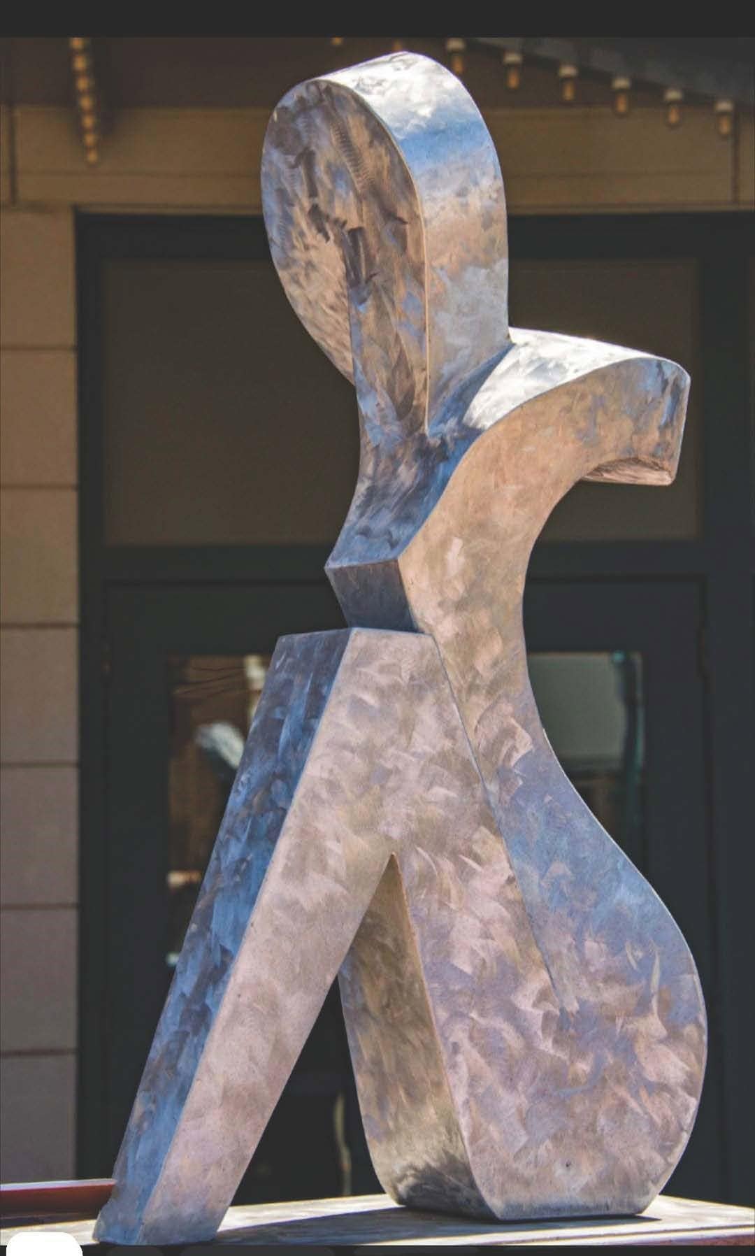 Abstract Public Sculpture. Title: Grace, Aluminum, H 3 ft by Canadian sculptor Serge Mozhnevsky.