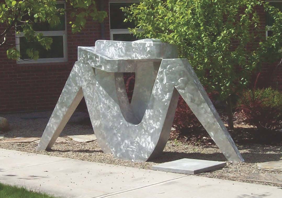 Abstract Public Sculpture. Title: Kiss, Aluminum, H 5 ft by Canadian sculptor Serge Mozhnevsky.