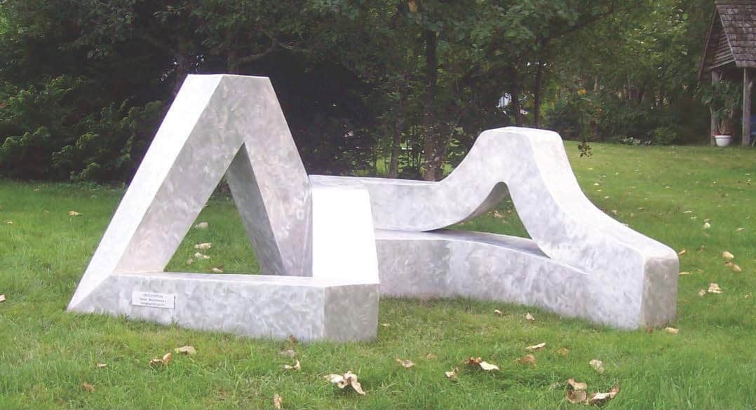 Abstract Public Sculpture. Title: Observation, Aluminum, H 3 ft by Canadian sculptor Serge Mozhnevsky.