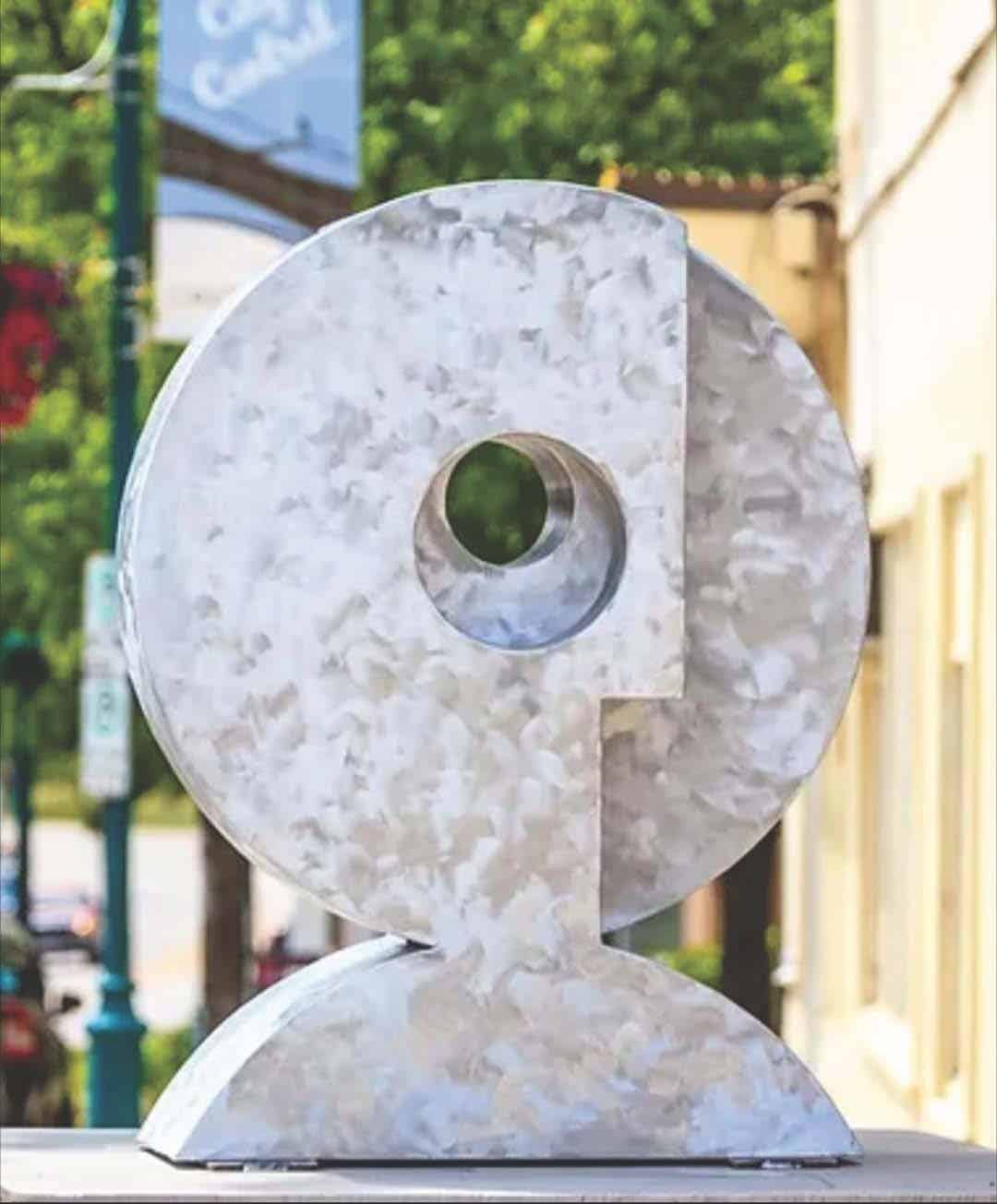 Abstract Public Sculpture. Title: Silence-Outdoor Sculpture-Aluminum-37x27x21 in by Canadian sculptor Serge Mozhnevsky.