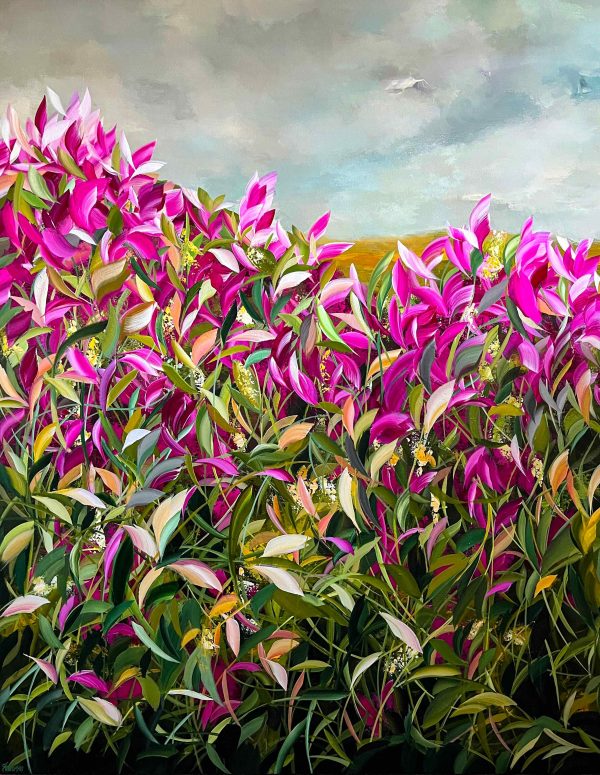 Contemporary art. Title: Dallas Blooms, Acrylic on Canvas, 60 x 48 in by Canadian artist Shirley Thompson.