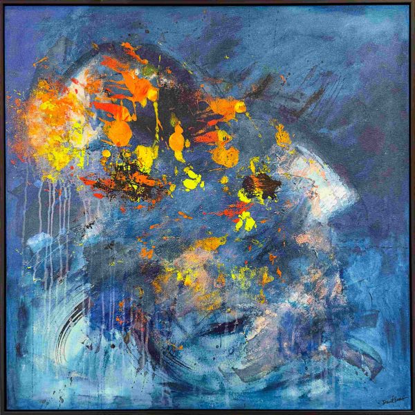 Abstract Artwork. Title: Sea of Euphoria, Mixed Media on canvas, 36x36 in by Canadian artist David Hovan.