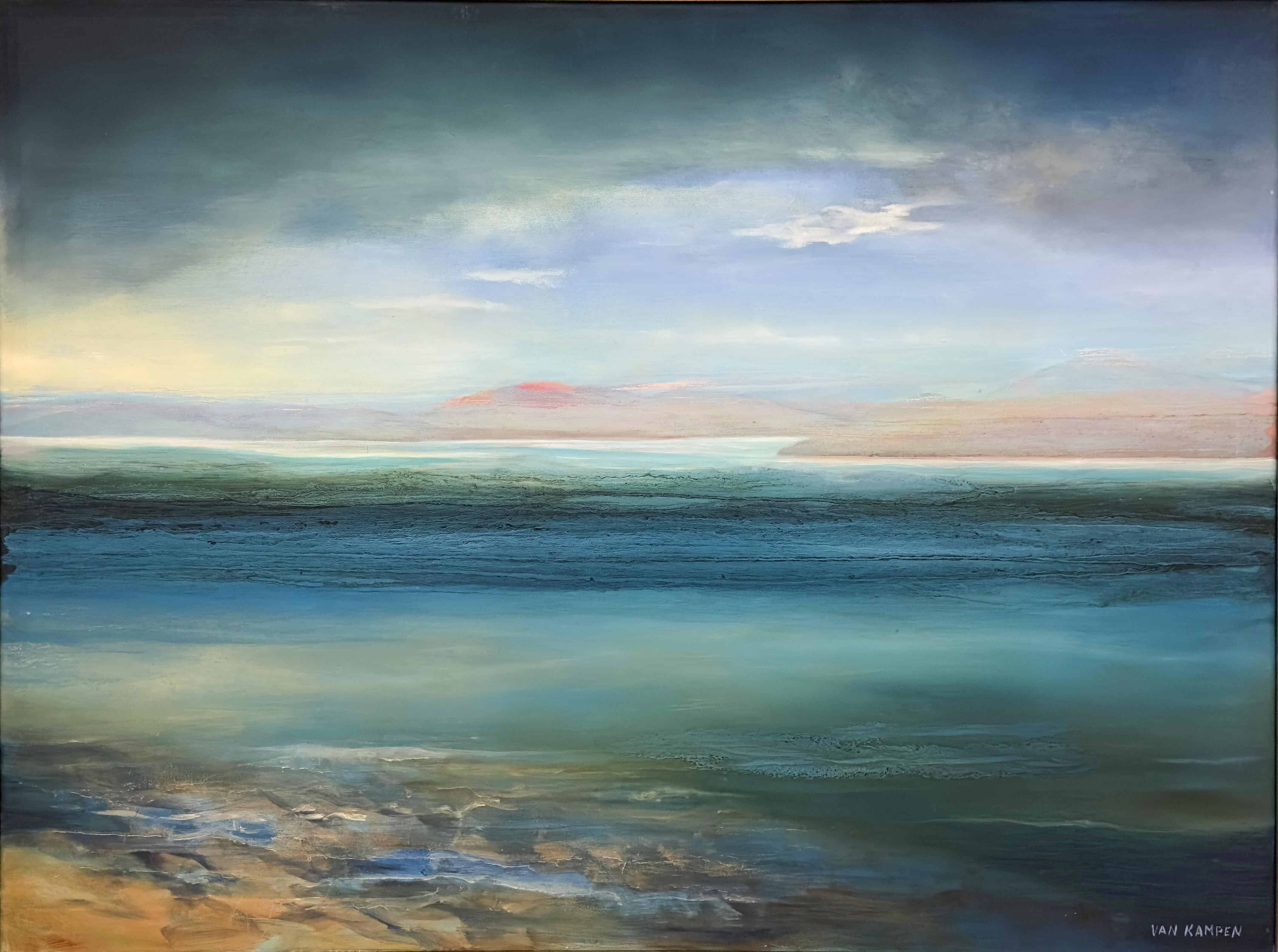 Contemporary Art. Title: Ocean Beauty, Mixed Media on Canvas, 30 x 40 in by Canadian artist Katherine van Kampen.