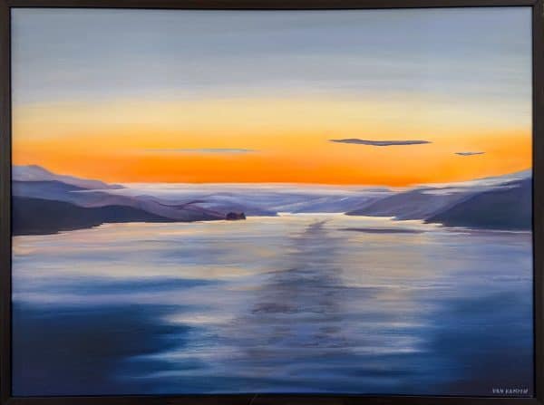 Contemporary Art. Title: Voyage into Serenity, Mixed Media on Canvas, 30 x 40 in by Canadian artist Katherine van Kampen.