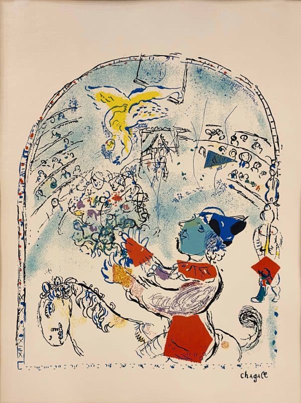 Marc Chagall-The Circus with the Angel-Lithograph on Laid Paper-26 x 20 in