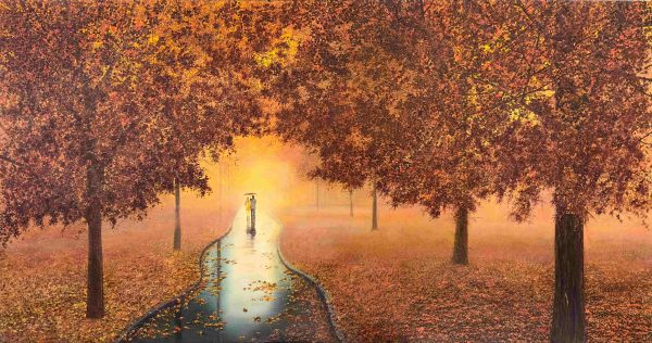 Contemporary Art. Title: Autumn, Oil on Canvas, 28x52 in by Canadian artist Ion Rosca.