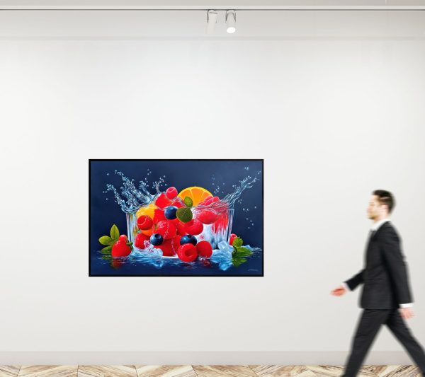 Contemporary Art. Title: Fruit, Oil on Canvas, 39 x 57 in by Austrian artist Heinz Schölnhammer.