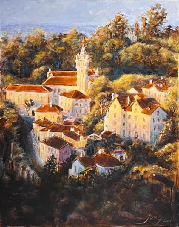 Contemporary art. Title: Sintra Sunset, Acrylic on Canvas, 30 x 24 in by Canadian Artist Janice McLean.