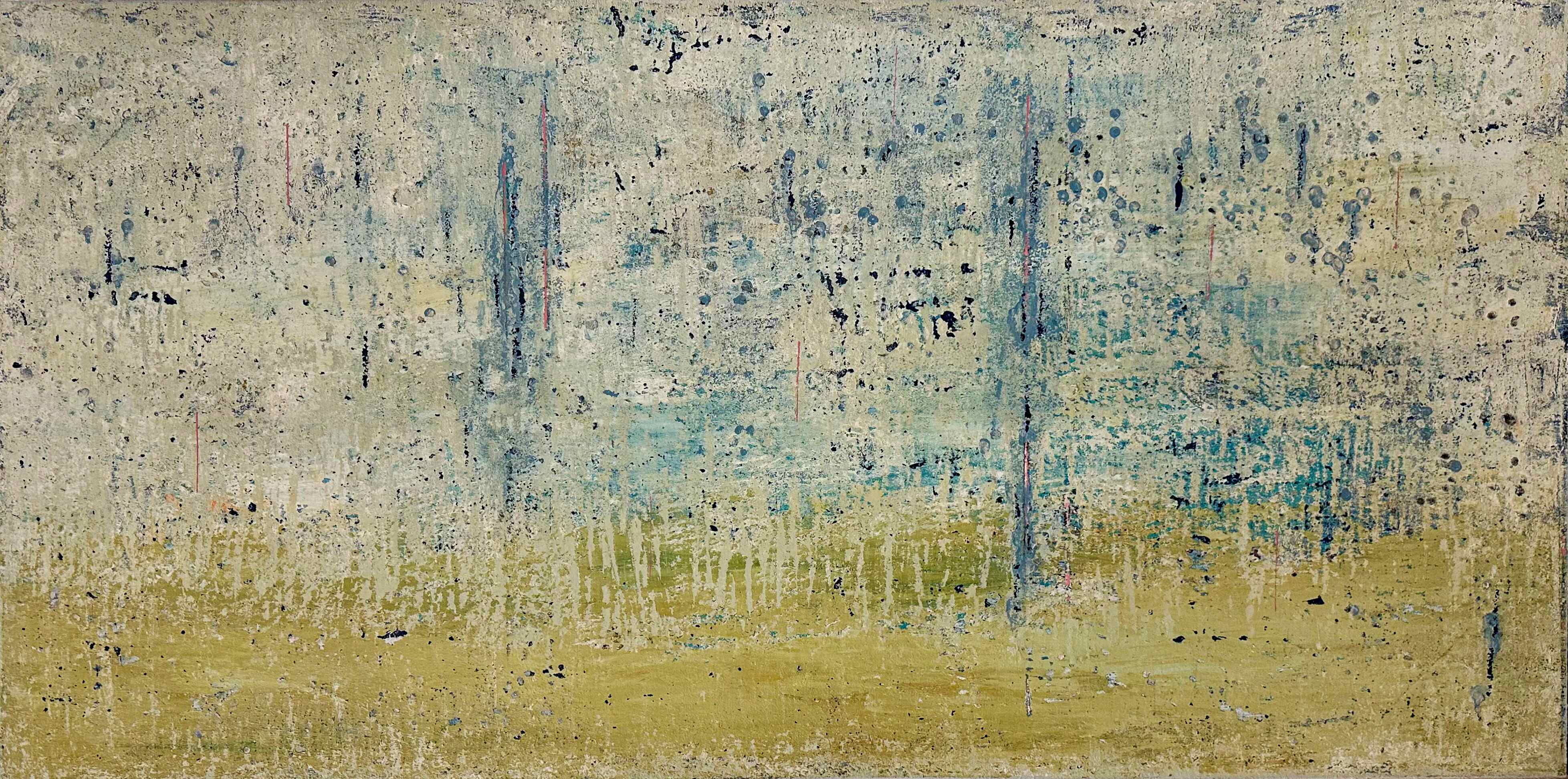 Abstract Art. Title: Serendipity, Mixed Media on Canvas, 36 x 72 in by Canadian Artist G Kim Hinkson, Vancouver Fine Art Gallery.