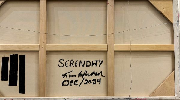 Abstract Art. Title: Serendipity, Mixed Media on Canvas, 36 x 72 in by Canadian Artist G Kim Hinkson, Vancouver Fine Art Gallery.