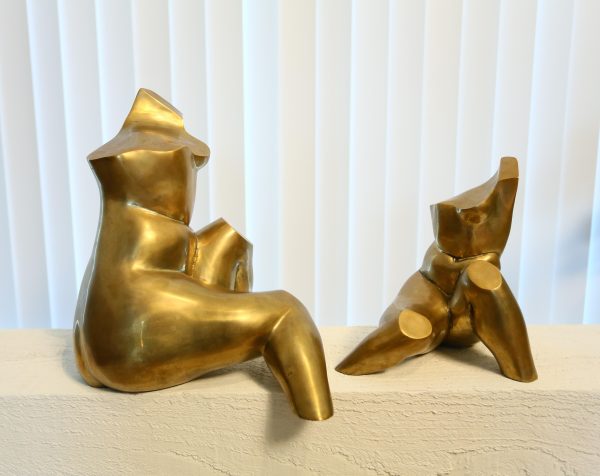 Contemporary Sculpture. Title: Echoes of Us-Bronze, by Gao Feng, Bronze, Vancouver Fine Art Gallery.
