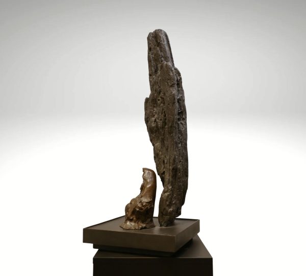 Contemporary Sculpture. Title: Empty, 34.5x13x13 in by Gao Feng, Bronze, Vancouver Fine Art Gallery.