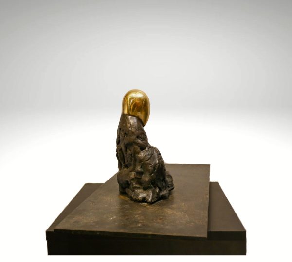 Contemporary Sculpture. Title: Primordial Chaos, 10x23.5x10 in by Gao Feng, Bronze, Vancouver Fine Art Gallery.