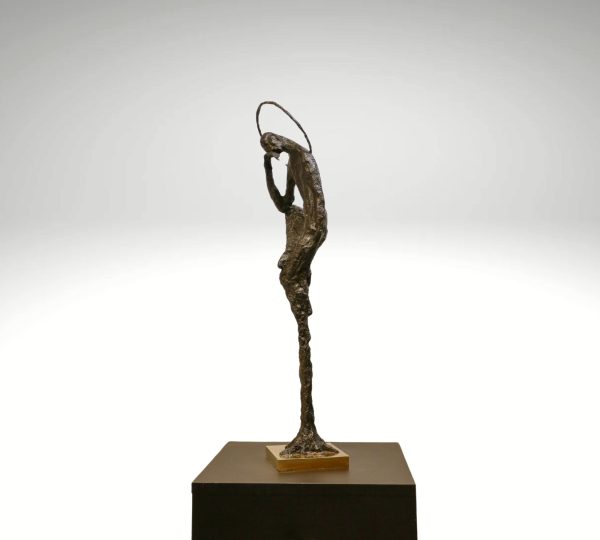 Contemporary Sculpture. Title: The Bodhi Tree Never Was, 28.5x6.5x5.5 in by Gao Feng, Bronze, Vancouver Fine Art Gallery.