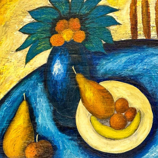 Contemporary Art. Title: Morning Mood, 23 x 21 in , Encaustic on Cardboard by Canadian artist Slava Tch, Vancouver Fine Art Gallery.