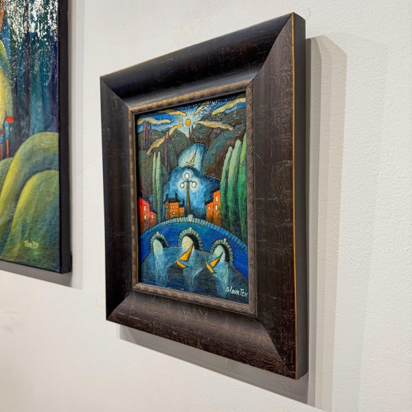 Contemporary Art. Title: Harmony, 10x8 in, Encaustic on wood by Canadian artist Slava Tch, Vancouver Fine Art Gallery.
