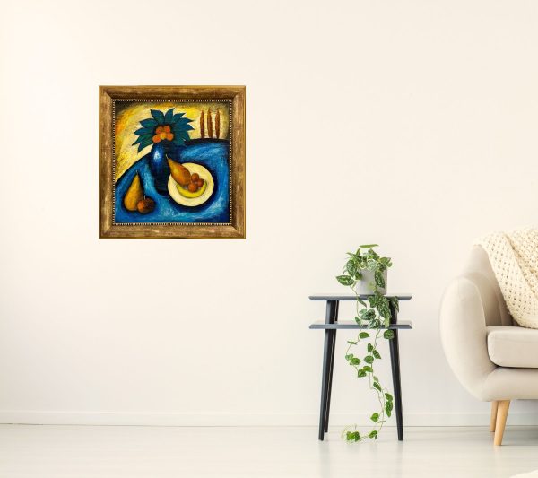 Contemporary Art. Title: Morning Mood, 23 x 21 in , Encaustic on Cardboard by Canadian artist Slava Tch, Vancouver Fine Art Gallery.