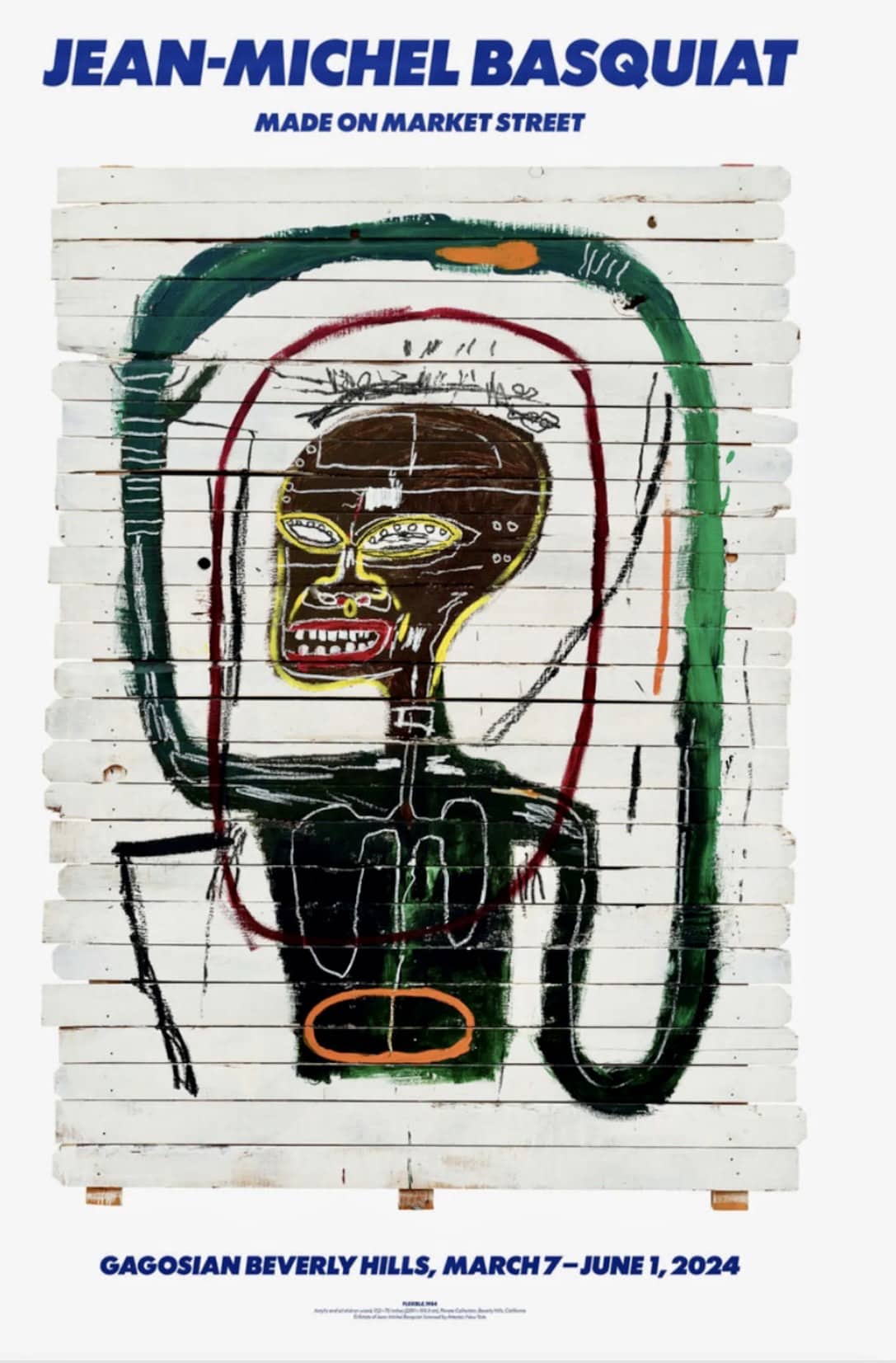 Pop Art. Jean-Michel Basquiat_Made on Market Street Exhibition Poster_Print_39 x 27 in, Vancouver Fine Art Gallery.
